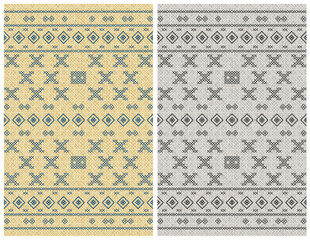 Carpet bathmat and Rug Boho Style ethnic design pattern with distressed woven texture and effect
