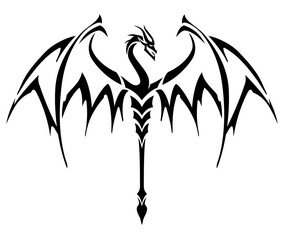 Dragon Ink Tattoo Abstract Symbol