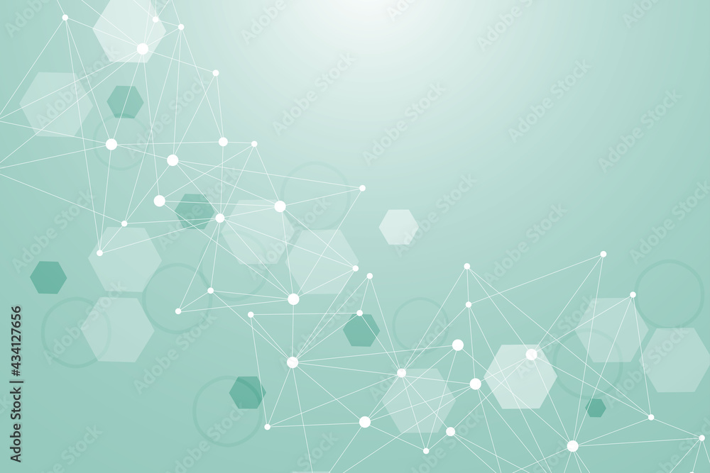 Poster modern futuristic background of the scientific hexagonal pattern. virtual abstract background with p