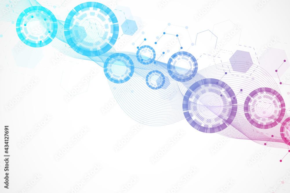 Poster big data visualization background. modern futuristic virtual abstract background. science network pa