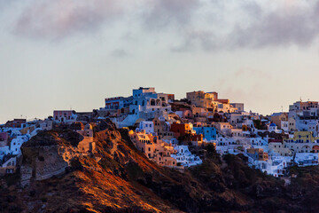 Naklejka premium Panoramic view of Santorini in the Mediterranean Sea.
