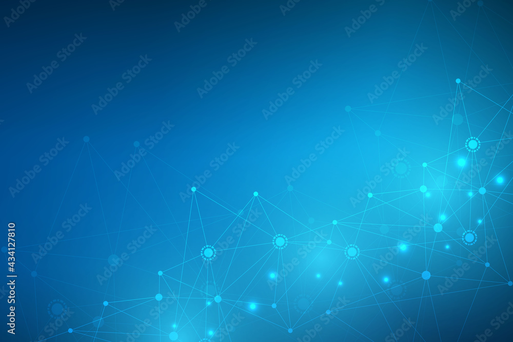 Poster big data visualization background. modern futuristic virtual abstract background. science network pa