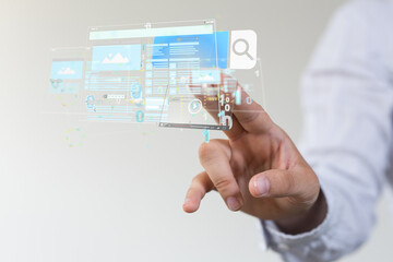 media develop interface web application in hand