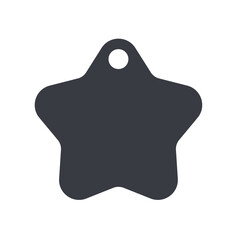 Dog tag template. Vector silhouette dog tag for neckline. Isolated on white background