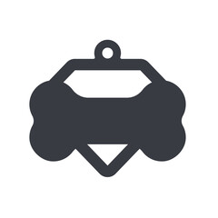 Obraz premium Dog tag template. Vector silhouette dog tag for neckline. Isolated on white background