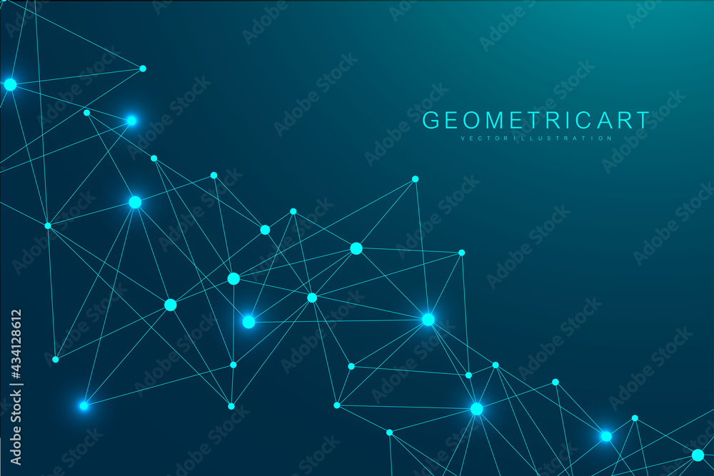Poster big data visualization background. modern futuristic virtual abstract background. science network pa