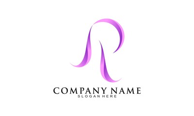 Beautiful letter R company logo