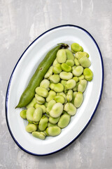 green beans in white dish