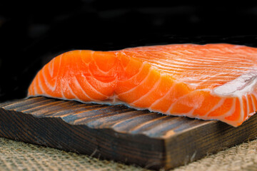 Fresh salmon fillet. The tastiest delicacy from the Faroe Islands