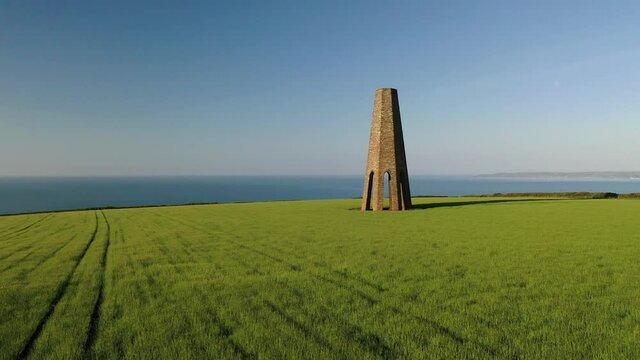 The Daymark, on a sunny morning in farmland near Dartmouth, Devon, England, United Kingdom, Europe
