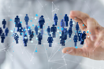 Digital technology background. Network connection dots and lines.