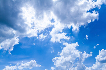 Heavy clouds and blue sky. Blue sky with white clouds.
