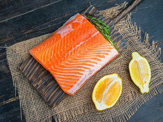 Fresh salmon fillet. The tastiest delicacy from the Faroe Islands
