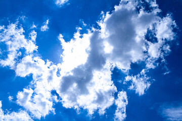 Heavy clouds and blue sky. Blue sky with white clouds.