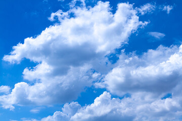 Heavy clouds and blue sky. Blue sky with white clouds.