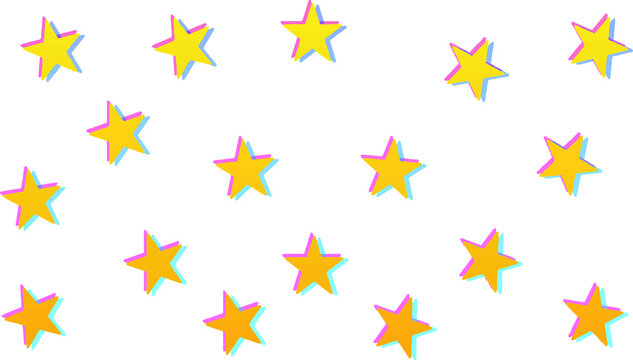 3D-like yellow star pattern
