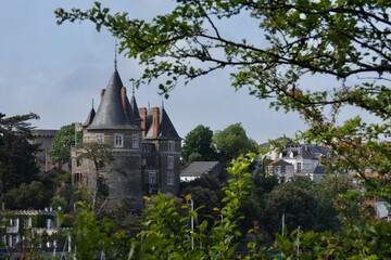 Fototapeta na wymiar Chateau du Croisic avec arbre au premier plan.