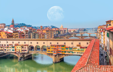 Ponte Vecchio over Arno river in Florence, Italy