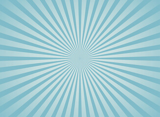 Sunlight wide horizontal background. Blue color burst background.
