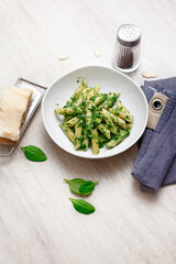 Italian pasta with leeks spinach and parmesan cream (ph. Marianna Franchi)