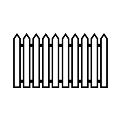 Fence line icon. Simple traditional fence. Vector Illustration