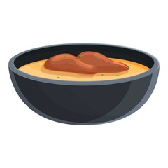 Asian soup bowl icon. Cartoon of Asian soup bowl vector icon for web design isolated on white background