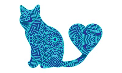 Cat Coloring book vector for adults