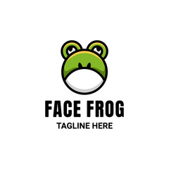 Simple Mascot Vector Logo Design of Frog in Color Green