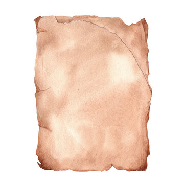 Old paper texture. Watercolor illustration isolated on white background