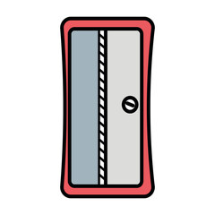 pencil sharpener, office stationery, color isolated vector in flat style