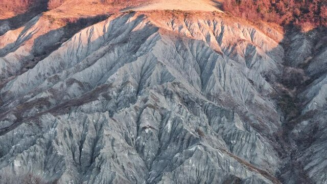 Time lapse of sunrise on badlands, Emilia Romagna, Italy, Europe