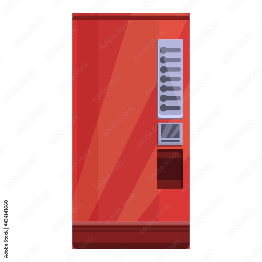 Poster red drink machine icon. cartoon of red drink machine vector icon for web design isolated on white ba