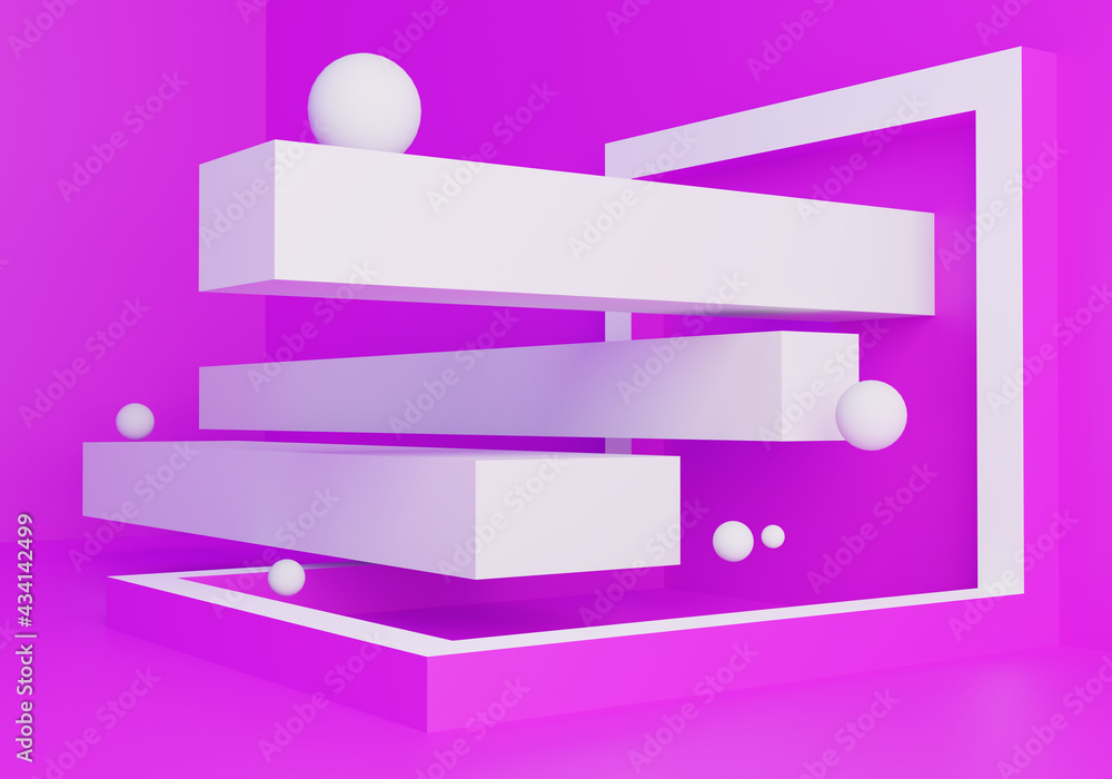 Poster geometric background with rectangles. instillation for the presentation. purple abstraction. imitati