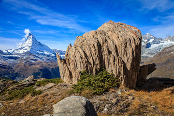 Layered rock outcropping