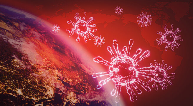 COVID-19 Coronavirus Pandemic. World Economy And Business Hits By Novel Corona Virus. Concept Of COVID Quarantine And Lockdown. Elements Of Image Furnished By NASA.