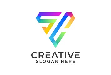 logo SC modern gradient color.