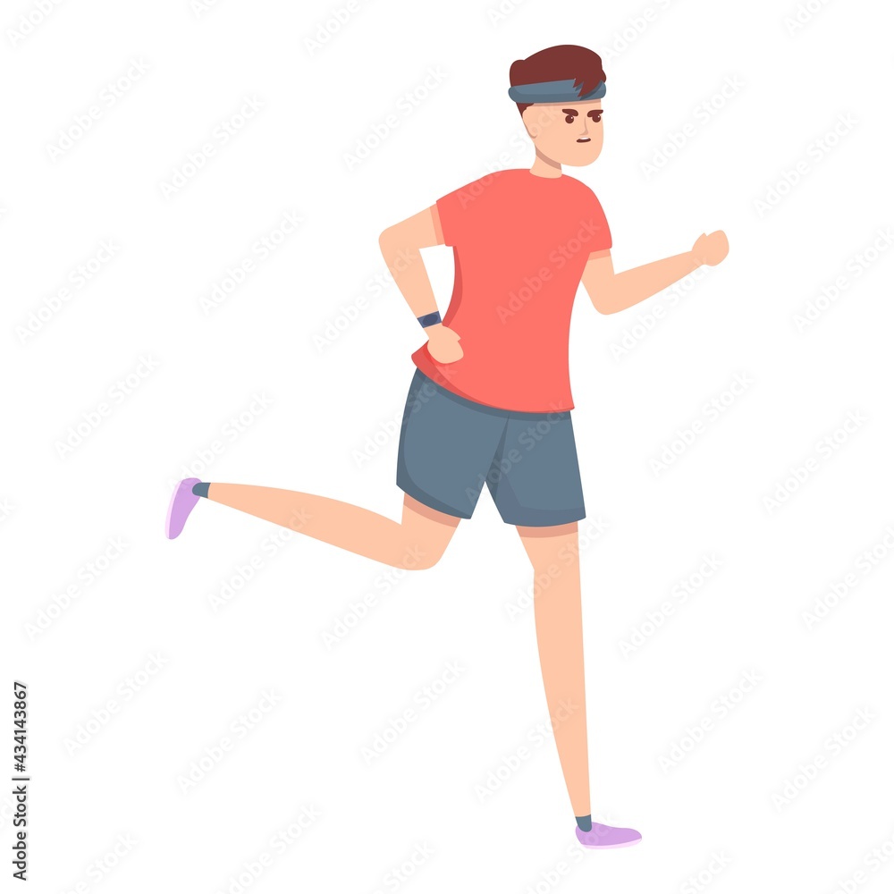 Poster runner tracker icon. cartoon of runner tracker vector icon for web design isolated on white backgrou