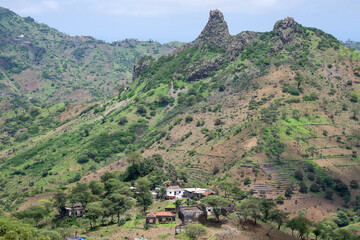Paisaje en Sao Domingos en el interior de la isla de Santiago en Cabo Verde