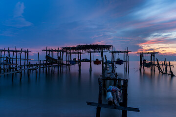 Morning view in Bang Hoi Beach, Songkhla, Thailand.