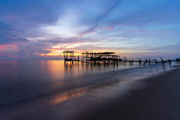 Morning view in Bang Hoi Beach, Songkhla, Thailand.