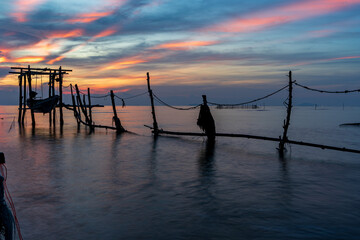 Morning view in Bang Hoi Beach, Songkhla, Thailand.