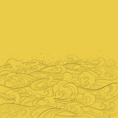 Vector background with waves in traditional oriental style.