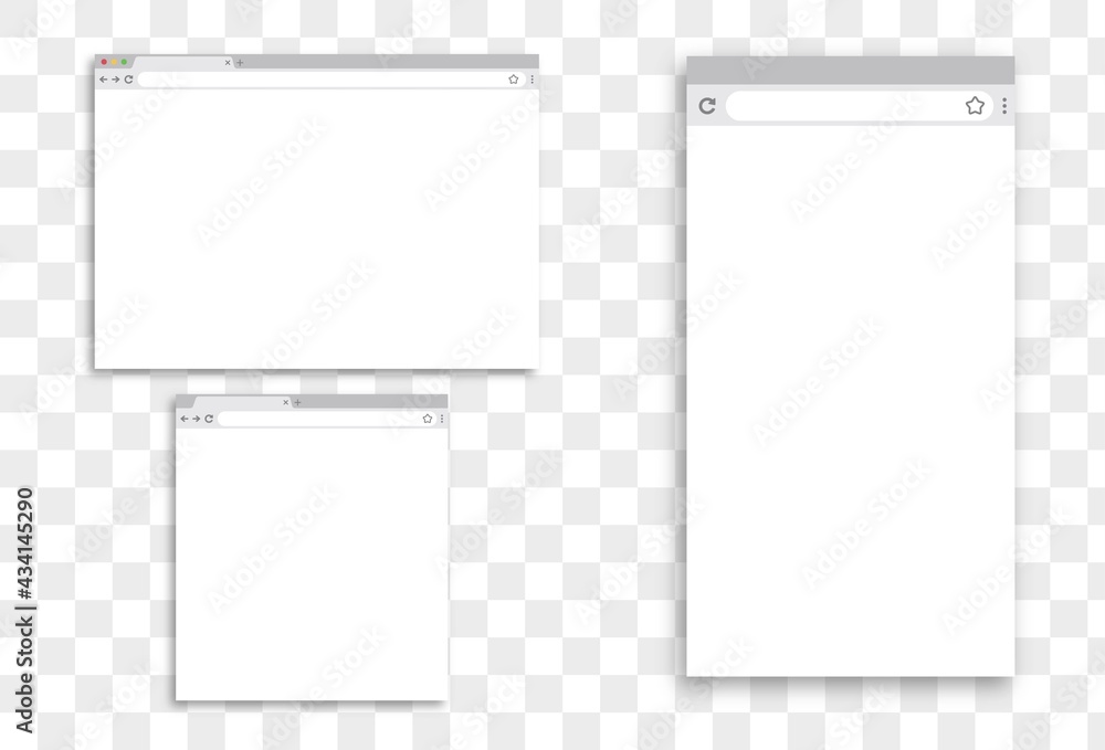 Poster modern browser window design isolated on transparent background. web window screen mockup. internet 
