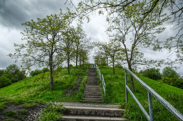 Lange Treppe auf der Halde Rungenberg in Gelsenkirchen Buer