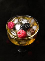 berries in a glass