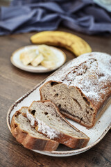 Freshly baked banana bread