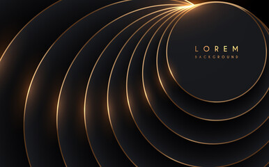 Black and gold circle layers background