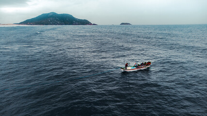 Canoe Boat handmade  Fishing Fish Beach Traditional Landscape Sunrise Nature Peaceful Tainha Florianopolis Brazil
