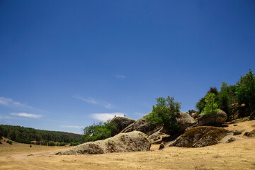 landscape with blue sky and clouds