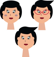 set of funny cartoon people